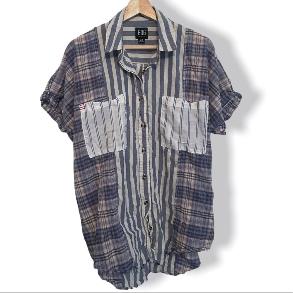 BDG Short Sleeve Button Down Multi Print